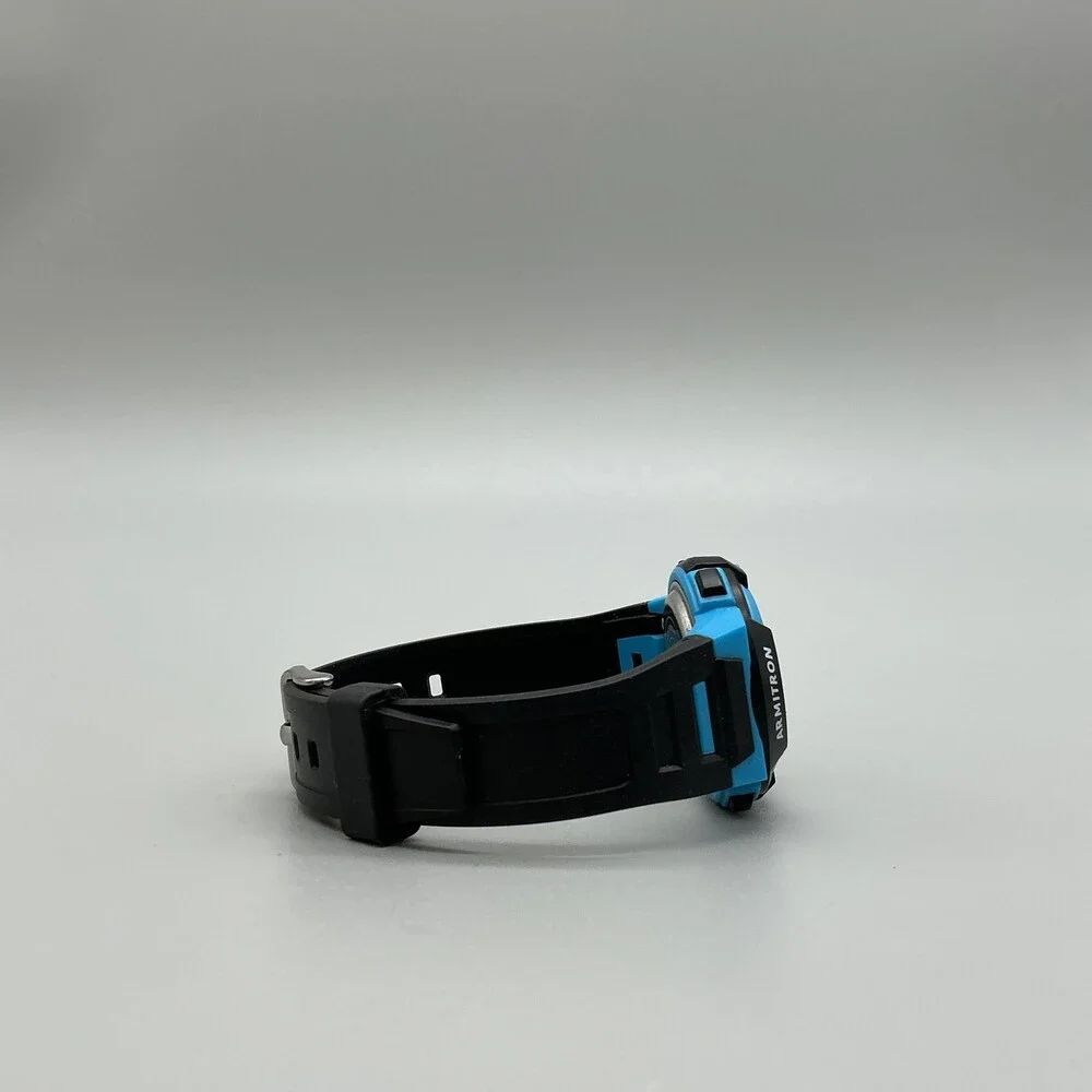 Armitron Pro Sport Boys Watch 36mm Digital Silver Tone Black Blue Strap 165FT WR